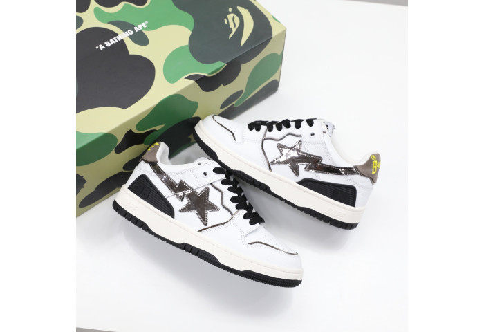 A Bathing Ape SK8 Sta White Silver BA001FWH801020_WHT_A