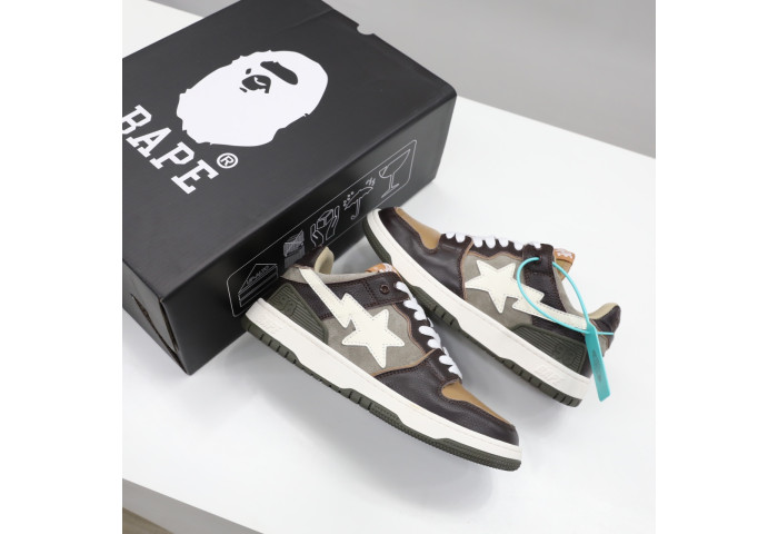 A Bathing Ape SK8 Sta Brown Ivory  BA001FWH801013_BEI_A