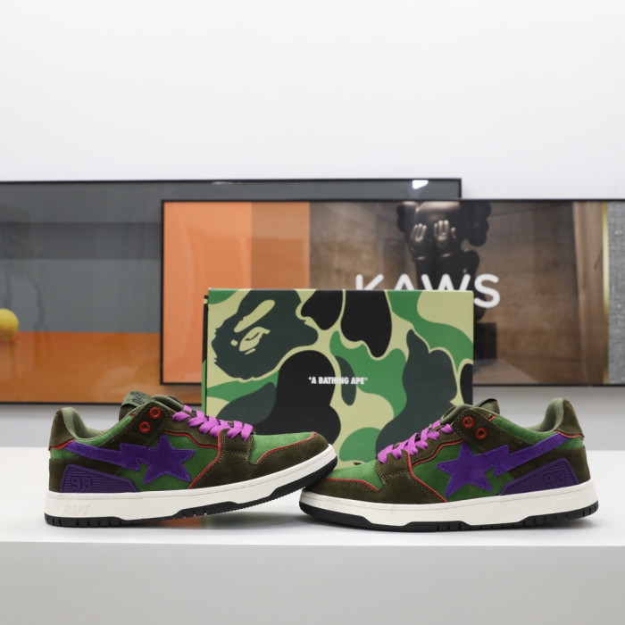 A Bathing Ape Sk8 Sta Dark Purple Green BA001FWG701029X