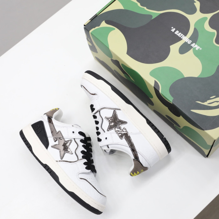 A Bathing Ape SK8 Sta White Silver BA001FWH801020_WHT_A