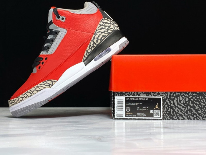 Jordan 3 Retro Fire Red Cement (Nike Chi) CU2277-600