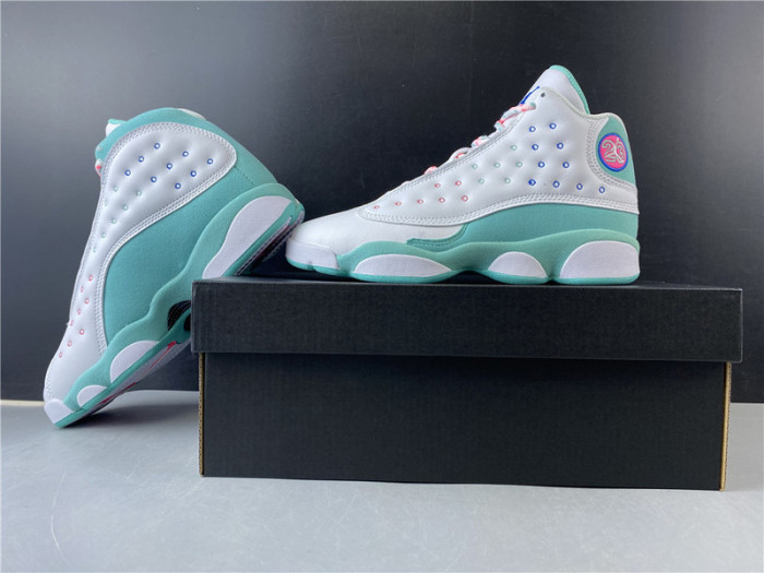 Jordan 13 Retro White Soar Green Pink (GS) 439358-100