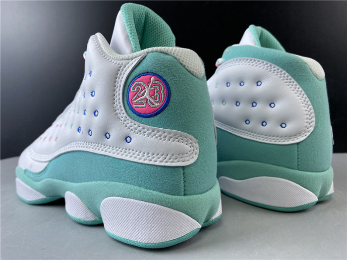 Jordan 13 Retro White Soar Green Pink (GS) 439358-100