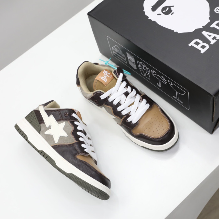 A Bathing Ape SK8 Sta Brown Ivory  BA001FWH801013_BEI_A